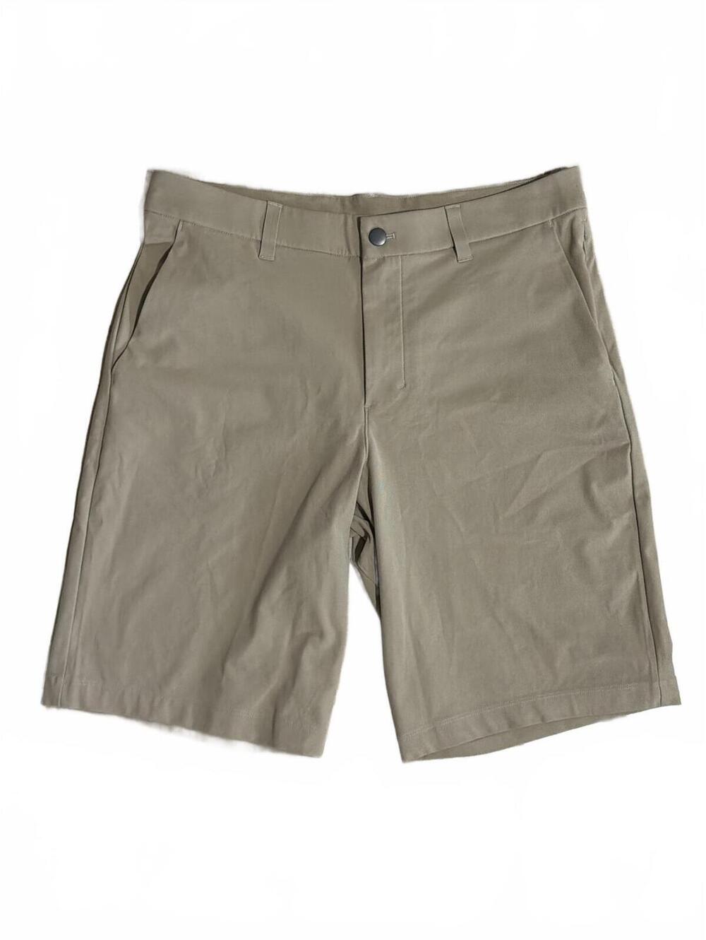 Lululemon Men's Khaki Casual Performance Shorts with Front Pockets Zip Fly Sz 32